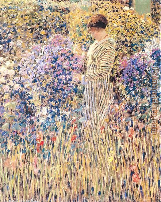 Lady in a Garden painting - Frederick Carl Frieseke Lady in a Garden art painting